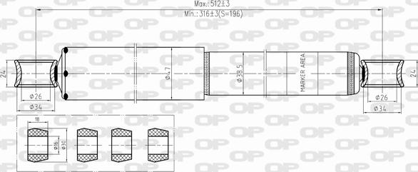 Open Parts SAB8371.12 - Амортизатор autospares.lv