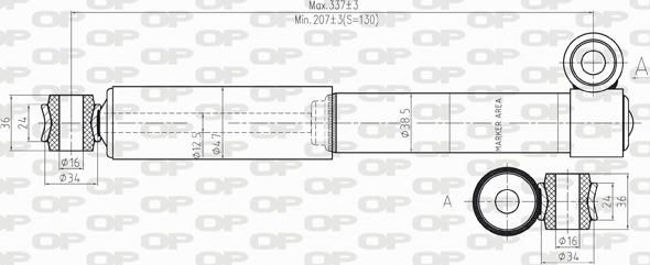 Open Parts SAB8250.12 - Амортизатор autospares.lv