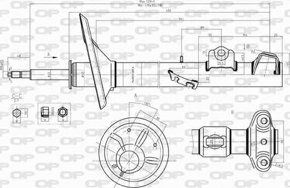 Open Parts SAB8214.31 - Амортизатор autospares.lv