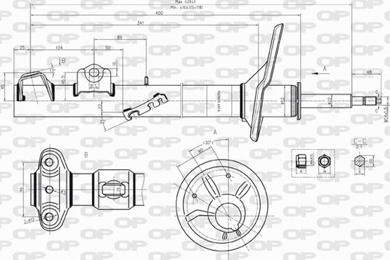 Open Parts SAB8215.31 - Амортизатор autospares.lv