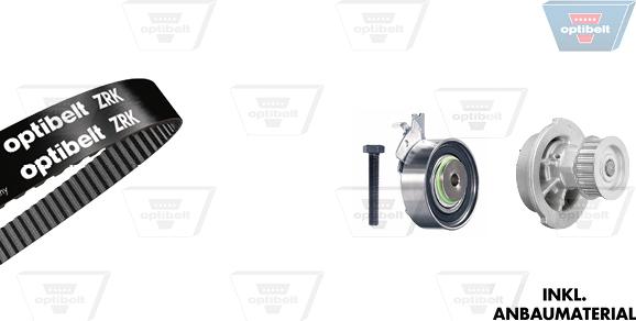 Optibelt KT 1002 W4 - Водяной насос + комплект зубчатого ремня ГРМ autospares.lv