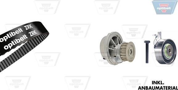 Optibelt KT 1002 W1 - Водяной насос + комплект зубчатого ремня ГРМ autospares.lv