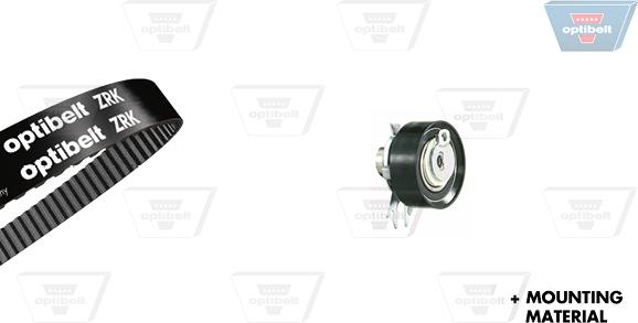 Optibelt KT 1034 - Комплект зубчатого ремня ГРМ autospares.lv