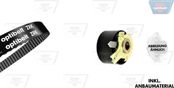 Optibelt KT 1368 W3 - Водяной насос + комплект зубчатого ремня ГРМ autospares.lv