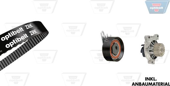 Optibelt KT 1218 W1 - Водяной насос + комплект зубчатого ремня ГРМ autospares.lv