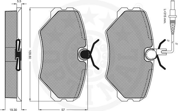 Optimal 9961 - Тормозные колодки, дисковые, комплект autospares.lv