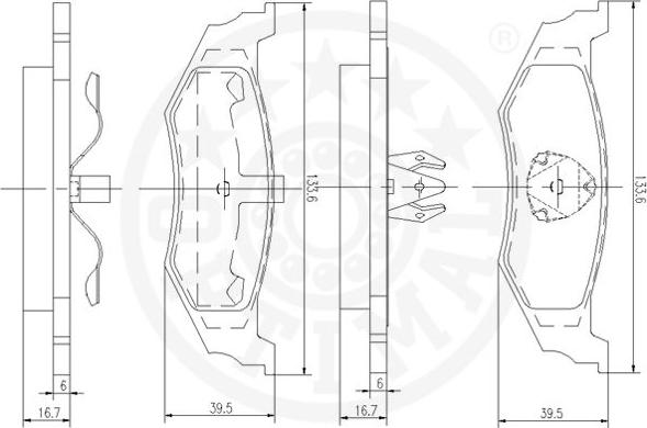 Optimal 9934 - Тормозные колодки, дисковые, комплект autospares.lv