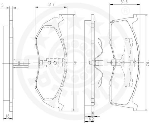 Optimal 9932 - Тормозные колодки, дисковые, комплект autospares.lv