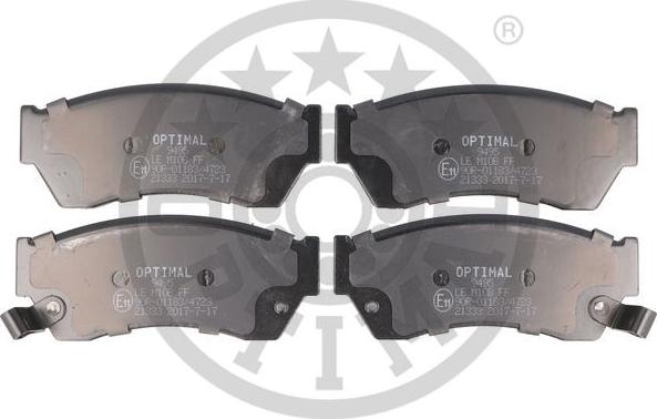 Optimal 9495 - Тормозные колодки, дисковые, комплект autospares.lv