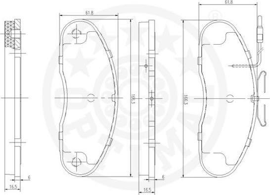 Optimal 9465 - Тормозные колодки, дисковые, комплект autospares.lv