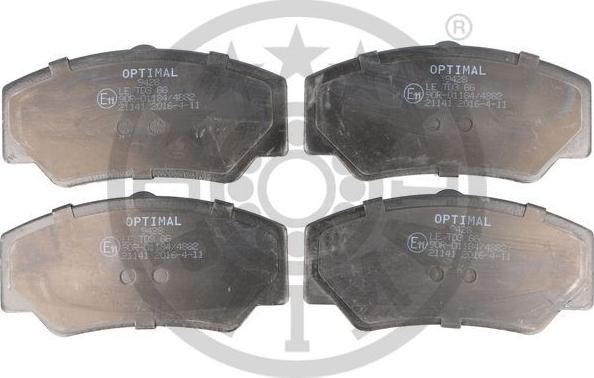 Optimal 9428 - Тормозные колодки, дисковые, комплект autospares.lv