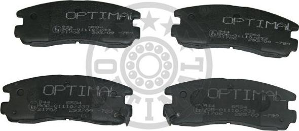 Optimal 9594 - Тормозные колодки, дисковые, комплект autospares.lv