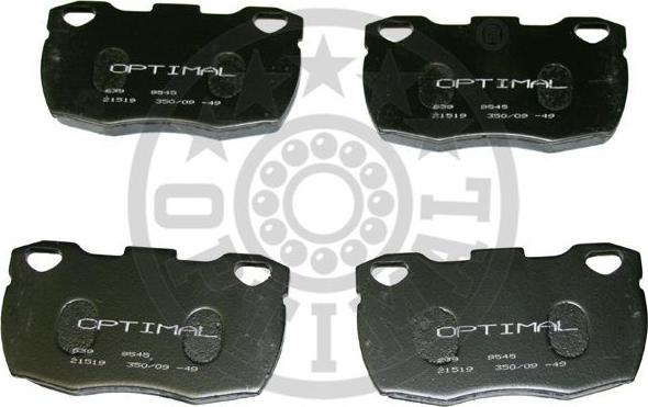 Optimal 9545 - Тормозные колодки, дисковые, комплект autospares.lv