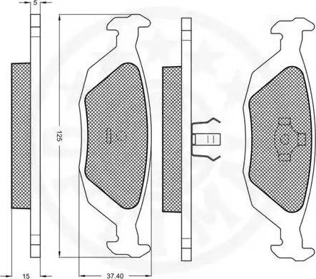 Optimal 9541 - Тормозные колодки, дисковые, комплект autospares.lv