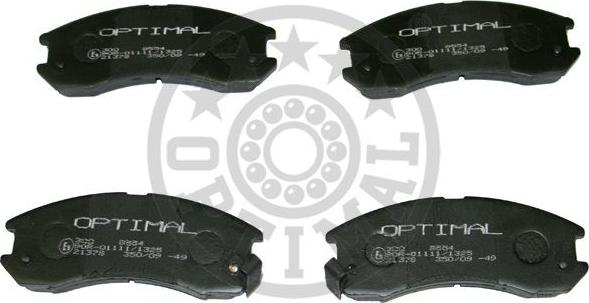 Optimal 9554 - Тормозные колодки, дисковые, комплект autospares.lv