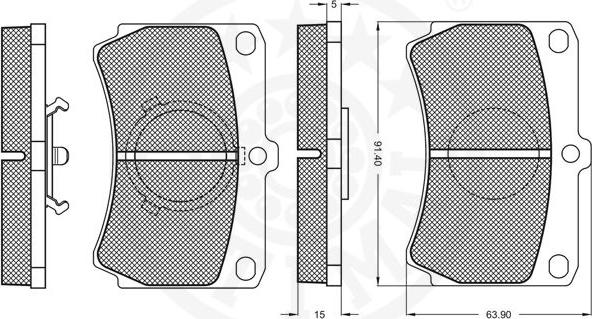 Optimal 9569 - Тормозные колодки, дисковые, комплект autospares.lv