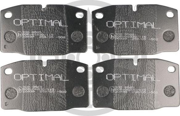 Optimal 9565 - Тормозные колодки, дисковые, комплект autospares.lv