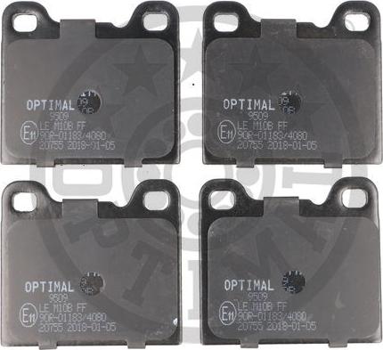 Optimal 9509 - Тормозные колодки, дисковые, комплект autospares.lv