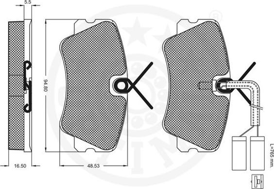 Optimal 9517 - Тормозные колодки, дисковые, комплект autospares.lv