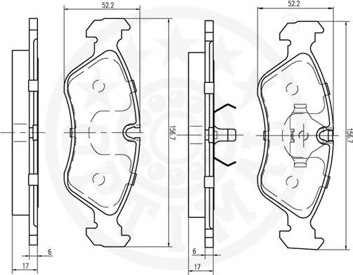 Optimal 9588 - Тормозные колодки, дисковые, комплект autospares.lv