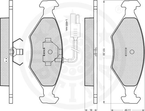 Optimal 9582 - Тормозные колодки, дисковые, комплект autospares.lv