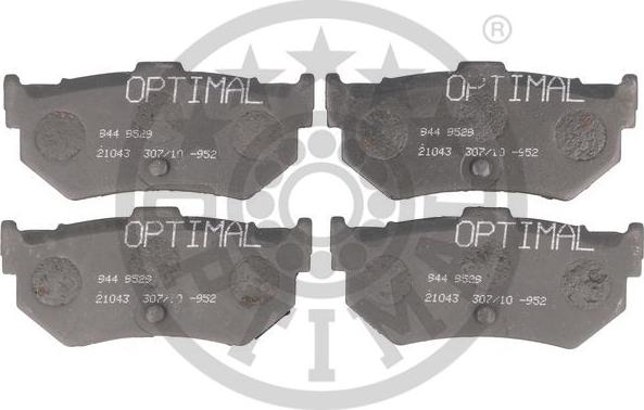 Optimal 9529 - Тормозные колодки, дисковые, комплект autospares.lv