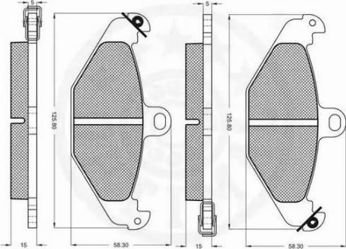 Optimal 9697 - Тормозные колодки, дисковые, комплект autospares.lv