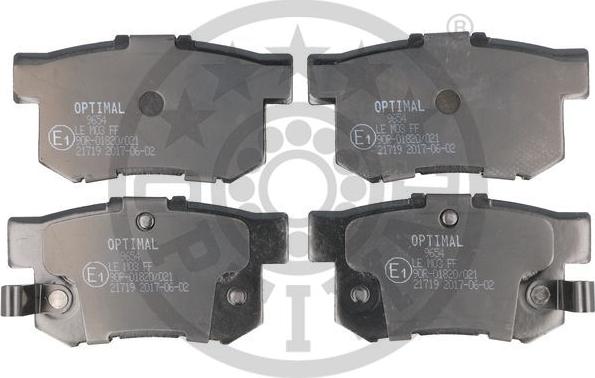Optimal BP-09654 - Тормозные колодки, дисковые, комплект autospares.lv