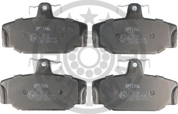 Optimal 9601 - Тормозные колодки, дисковые, комплект autospares.lv