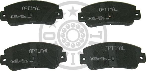 Optimal 9617 - Тормозные колодки, дисковые, комплект autospares.lv