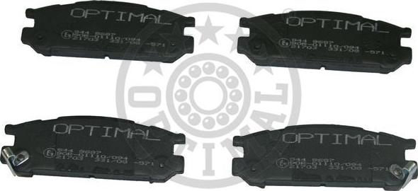 Optimal 9687 - Тормозные колодки, дисковые, комплект autospares.lv