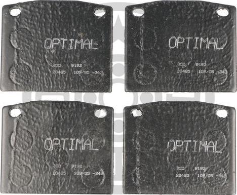 Optimal 9192 - Тормозные колодки, дисковые, комплект autospares.lv