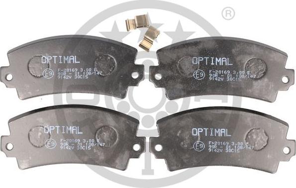 Optimal 9142A - Тормозные колодки, дисковые, комплект autospares.lv