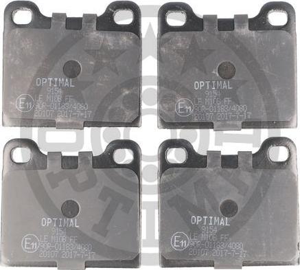 Optimal BP-09154 - Тормозные колодки, дисковые, комплект autospares.lv
