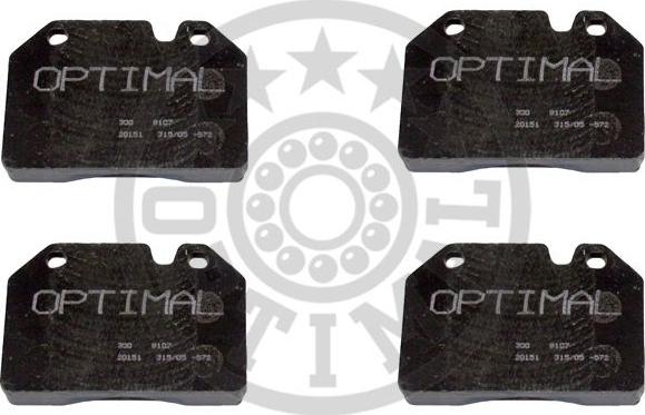 Optimal 9107 - Тормозные колодки, дисковые, комплект autospares.lv