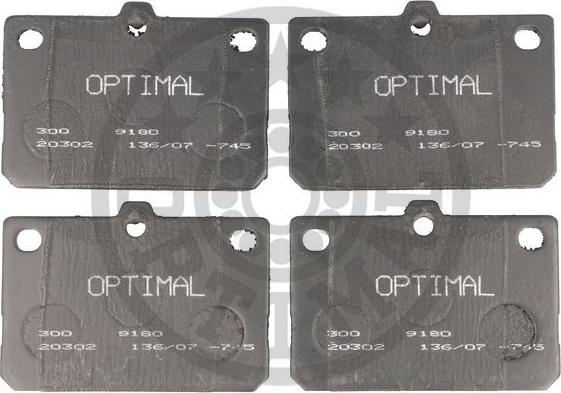 Optimal 9180 - Тормозные колодки, дисковые, комплект autospares.lv