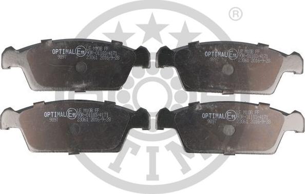 Optimal 9897 - Тормозные колодки, дисковые, комплект autospares.lv