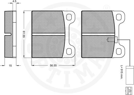 Optimal 9845 - Тормозные колодки, дисковые, комплект autospares.lv