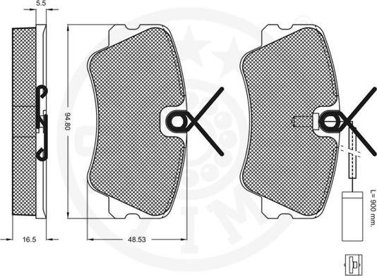 Optimal 9846 - Тормозные колодки, дисковые, комплект autospares.lv