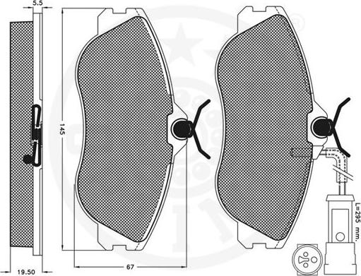 Optimal 9842 - Тормозные колодки, дисковые, комплект autospares.lv