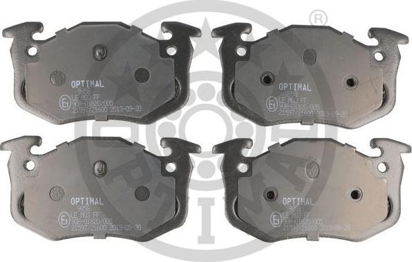 Optimal BP-09858 - Тормозные колодки, дисковые, комплект autospares.lv