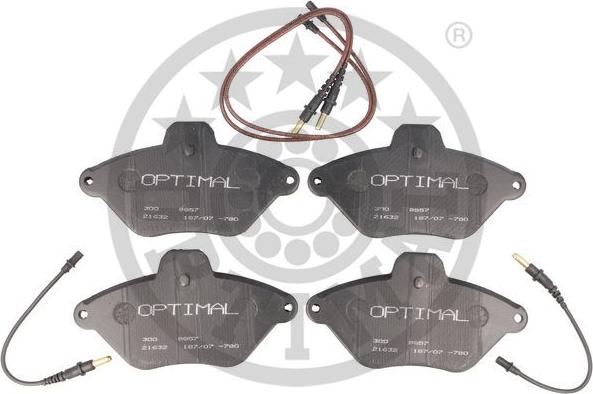 Optimal 9857 - Тормозные колодки, дисковые, комплект autospares.lv