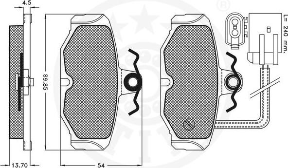 Optimal 9867 - Тормозные колодки, дисковые, комплект autospares.lv