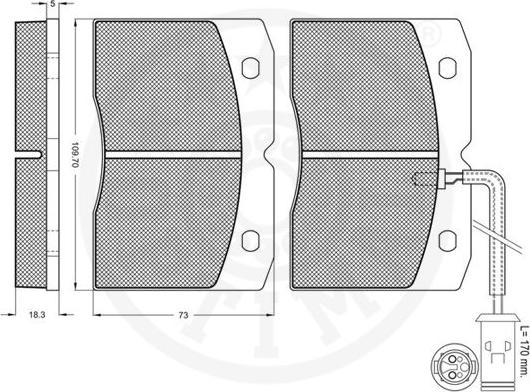 Optimal 9800 - Тормозные колодки, дисковые, комплект autospares.lv