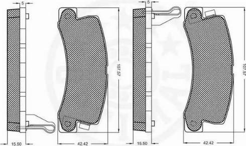 Optimal 9807 - Тормозные колодки, дисковые, комплект autospares.lv