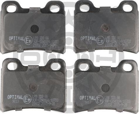 Optimal 9813 - Тормозные колодки, дисковые, комплект autospares.lv