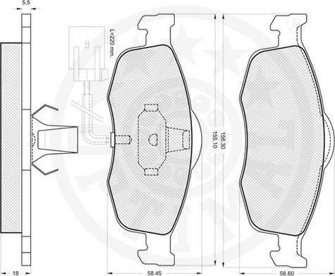 Optimal 9839 - Тормозные колодки, дисковые, комплект autospares.lv