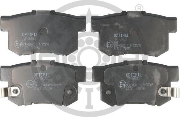 Optimal 9823 - Тормозные колодки, дисковые, комплект autospares.lv