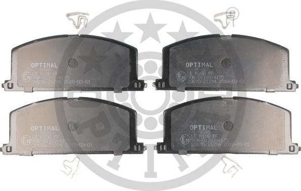 Optimal 9348 - Тормозные колодки, дисковые, комплект autospares.lv