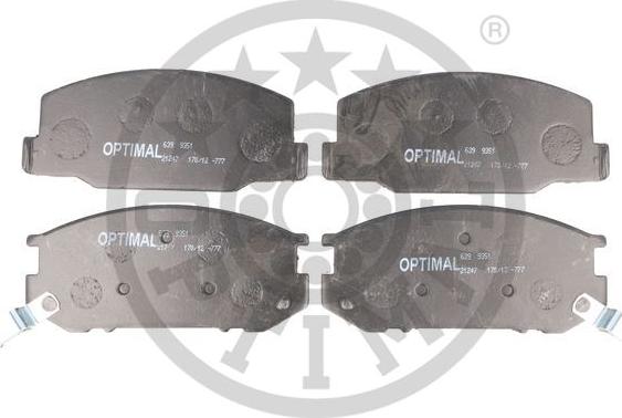 Optimal 9351 - Тормозные колодки, дисковые, комплект autospares.lv